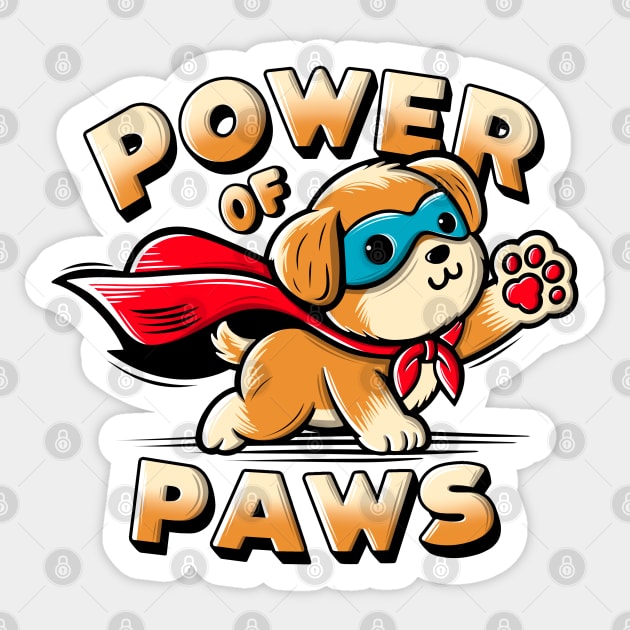Cute cartoon dog with superhero cape Sticker by ilhnklv